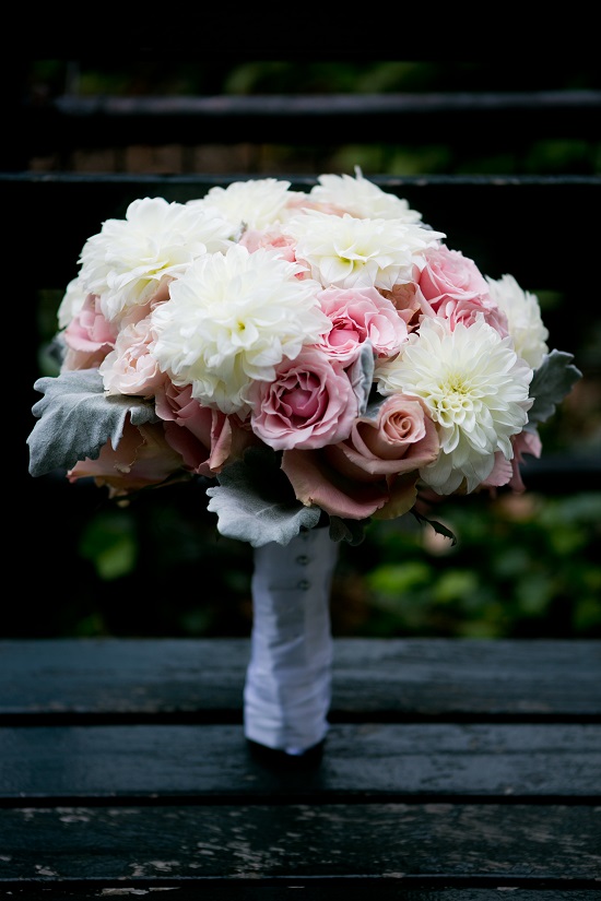 Pink Dahlia And Hydrangea Bouquet