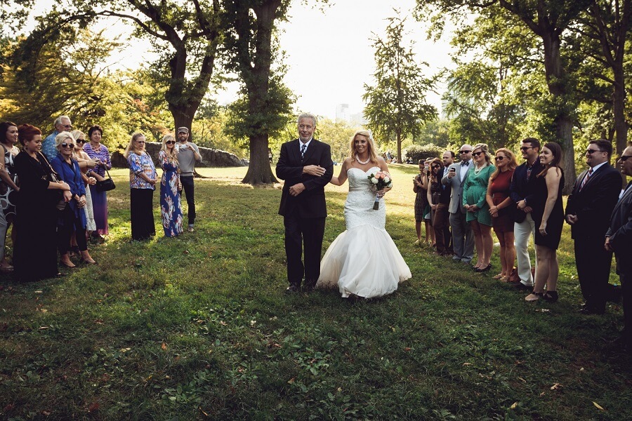 Dad walks bride down aisle on Cherry Hill