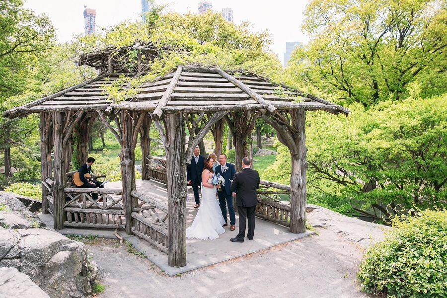 Intimate wedding at Dene Summerhouse gazebo in Central Park