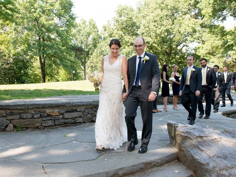 Couple exits ceremony at Summit Rock