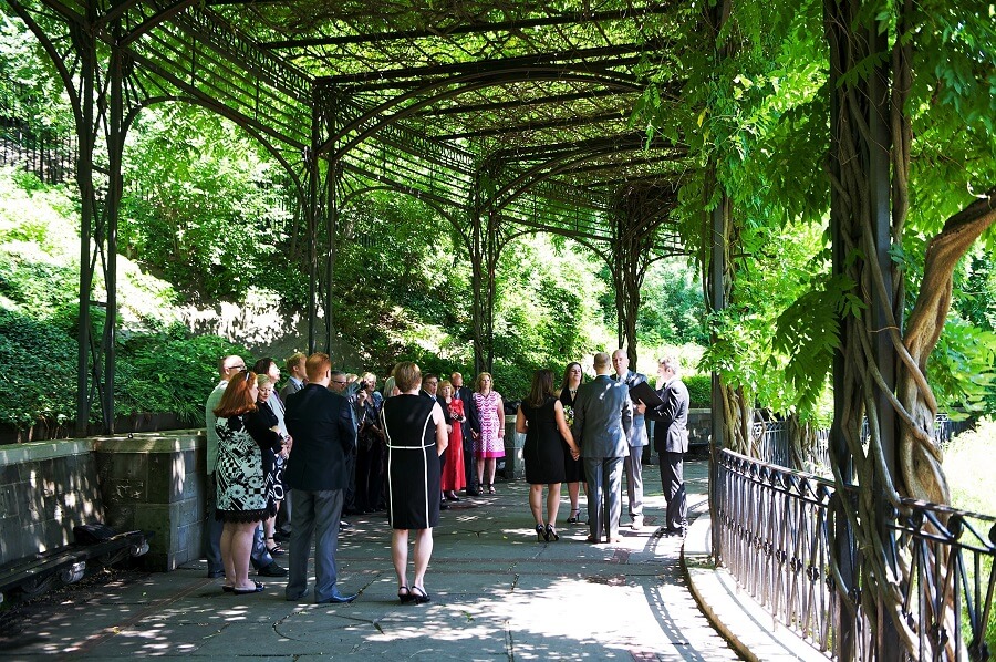 Gay wedding at the Wisteria Pergola in Spring