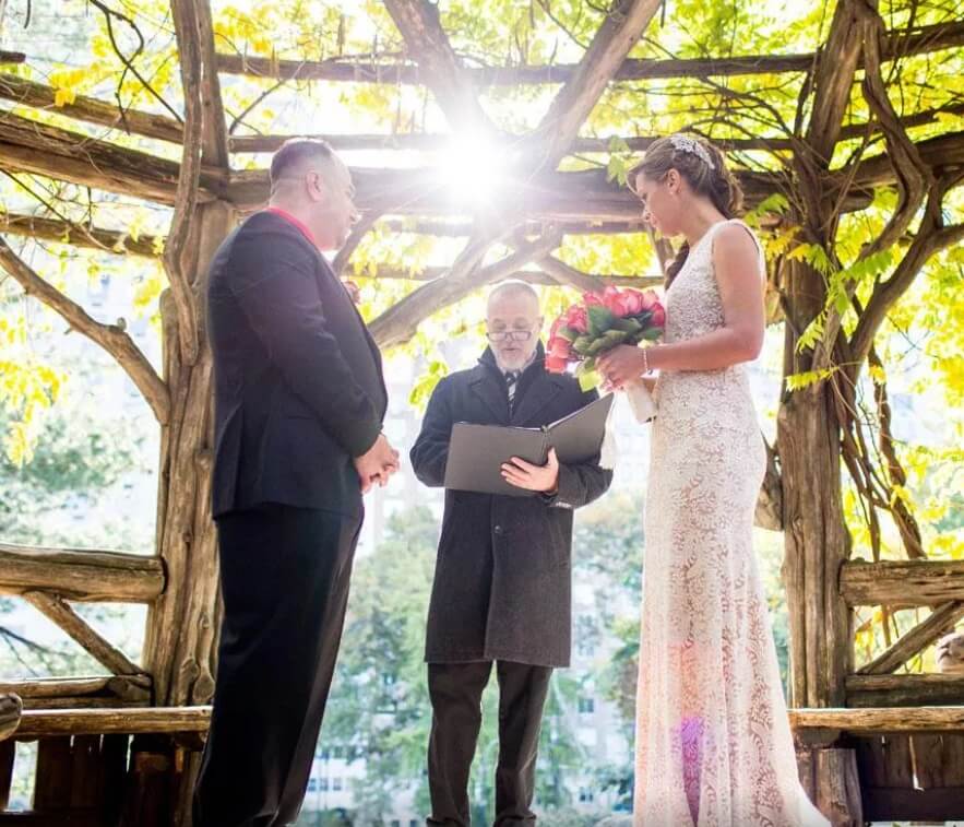 David Gallo officiates wedding at Cop Cot, Central Park